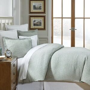NWT Southern Living Heirloom Linen Collection KING Duvet Cover Set Sage $299